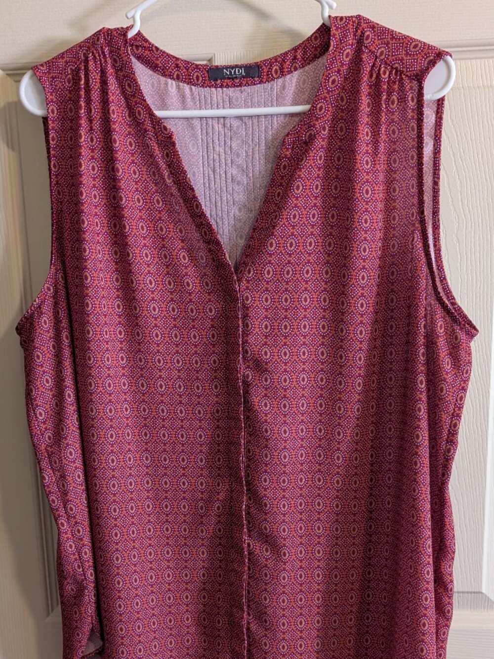 NYDJ Womens Size XL Maroon Sleeveless Blouse